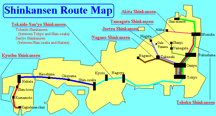 Shinkansen Guide Map